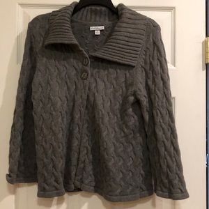 Croft & Barrow Knit gray top button cardigan